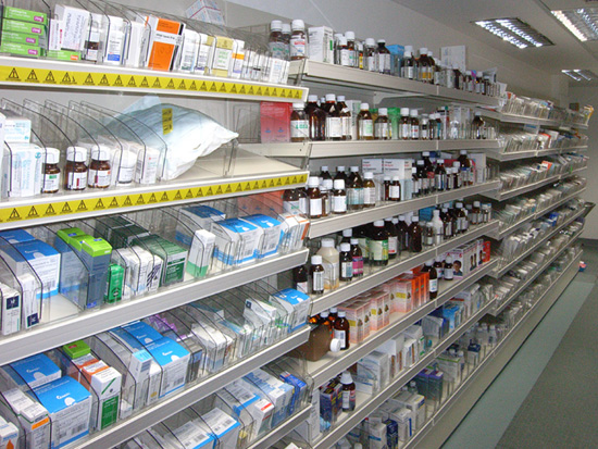 Pharmacy Metal Shelving